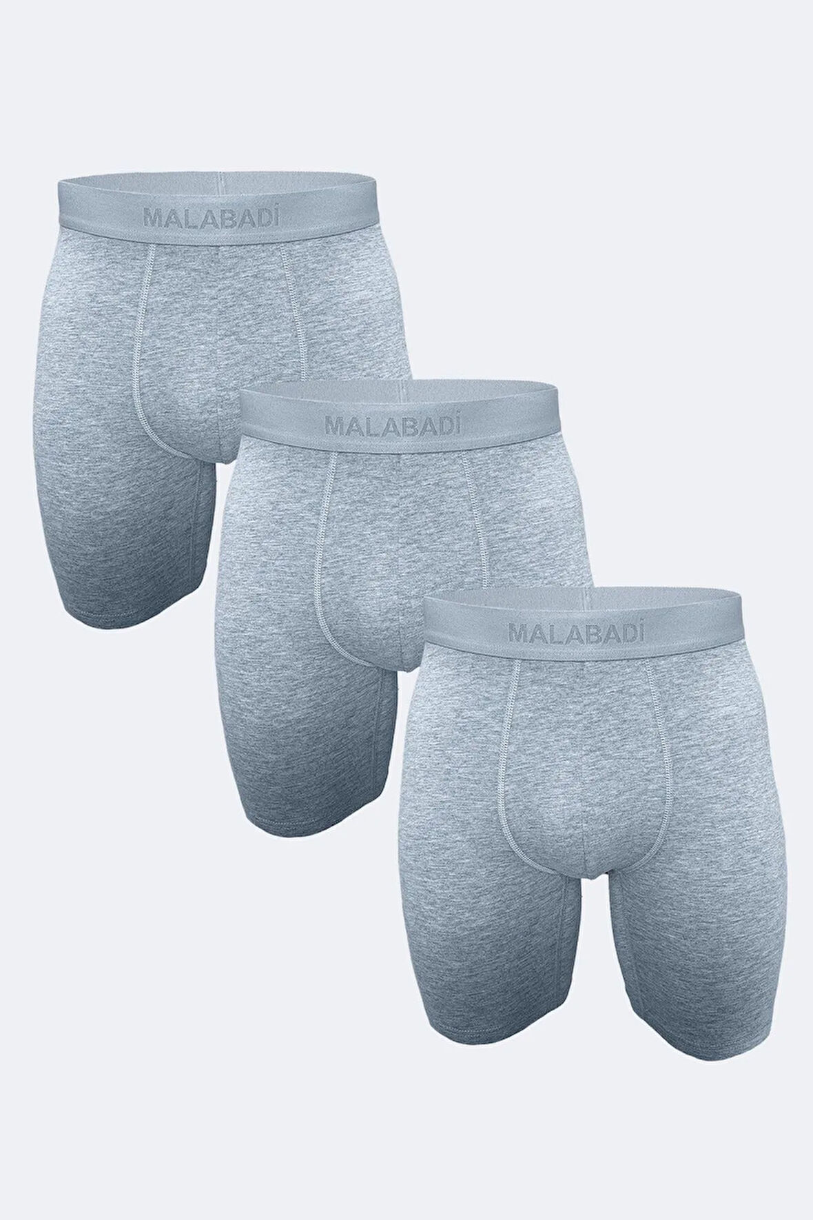 Erkek Siyah Beyaz Gri 3 Lü Paket Uzun Paçalı Modal Boxer 3m019