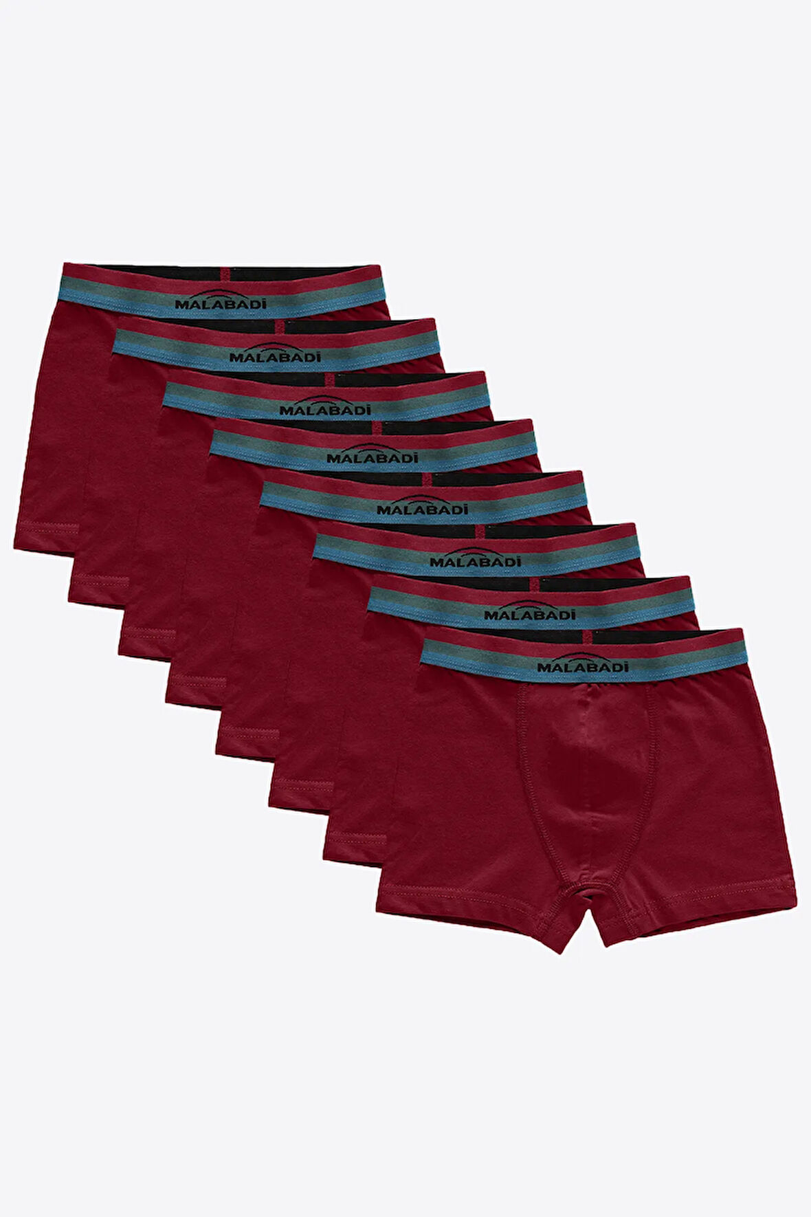 Erkek Çocuk Mavi 8 Li Paket Pamuk Elastan Boxer 208