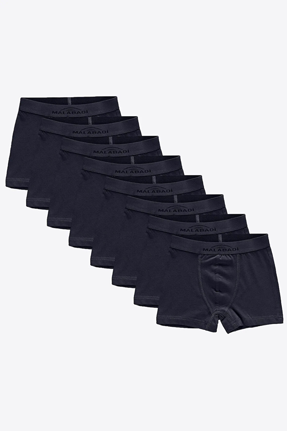 Erkek Çocuk Mavi 8 Li Paket Pamuk Elastan Boxer 208