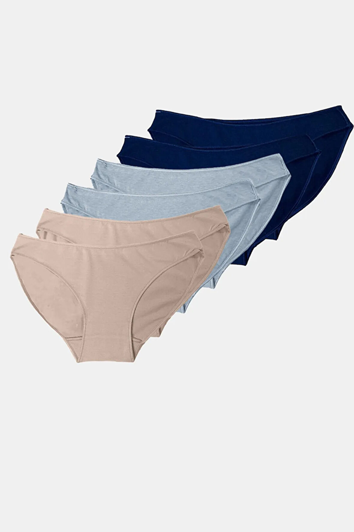 Kadın Beyaz 6 Lı Paket Modal Düşük Bel Slip Külot 183