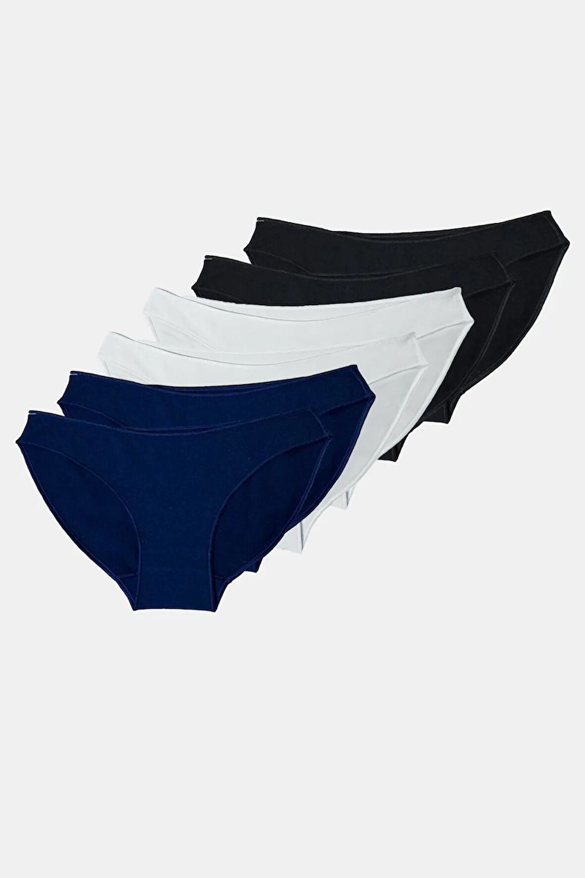 Kadın Beyaz 6 Lı Paket Modal Düşük Bel Slip Külot 183