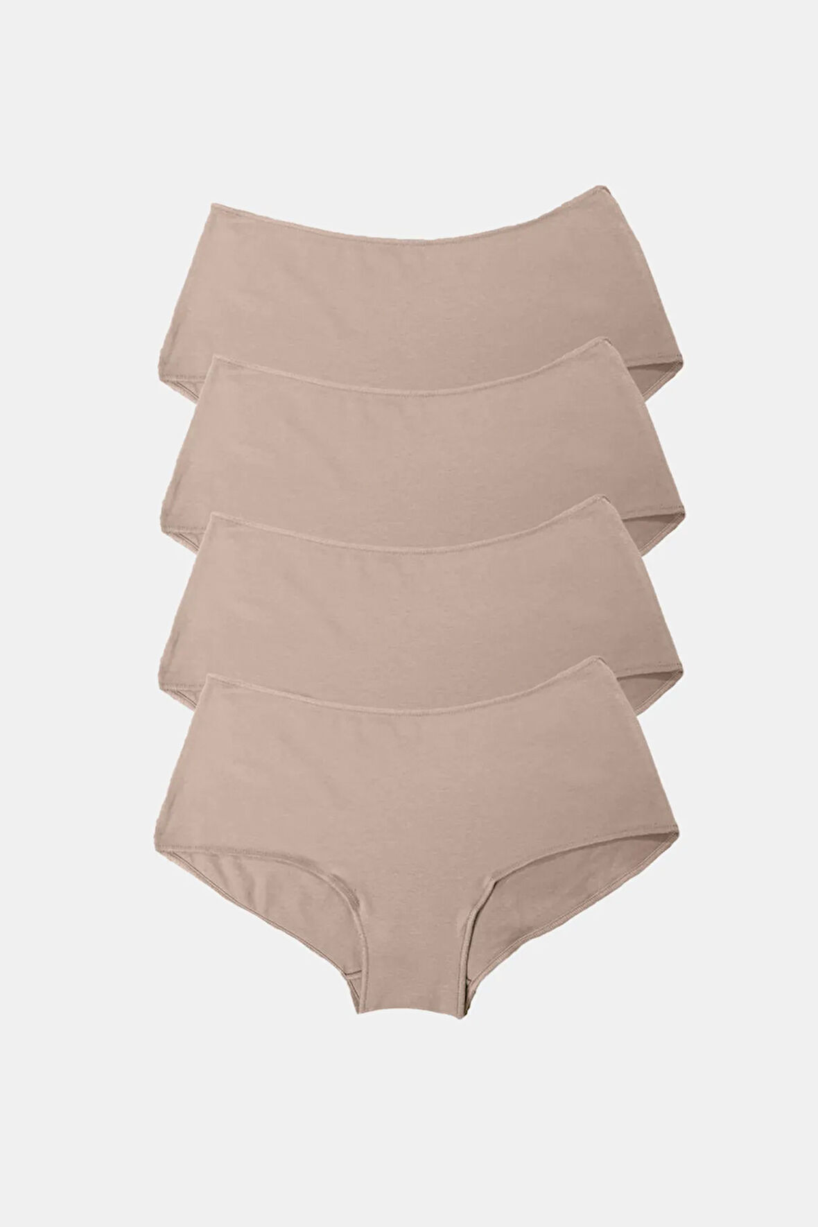 Kadın Ekru 4 Lü Paket Geniş Kenarlı Modal Slip Külot 1126