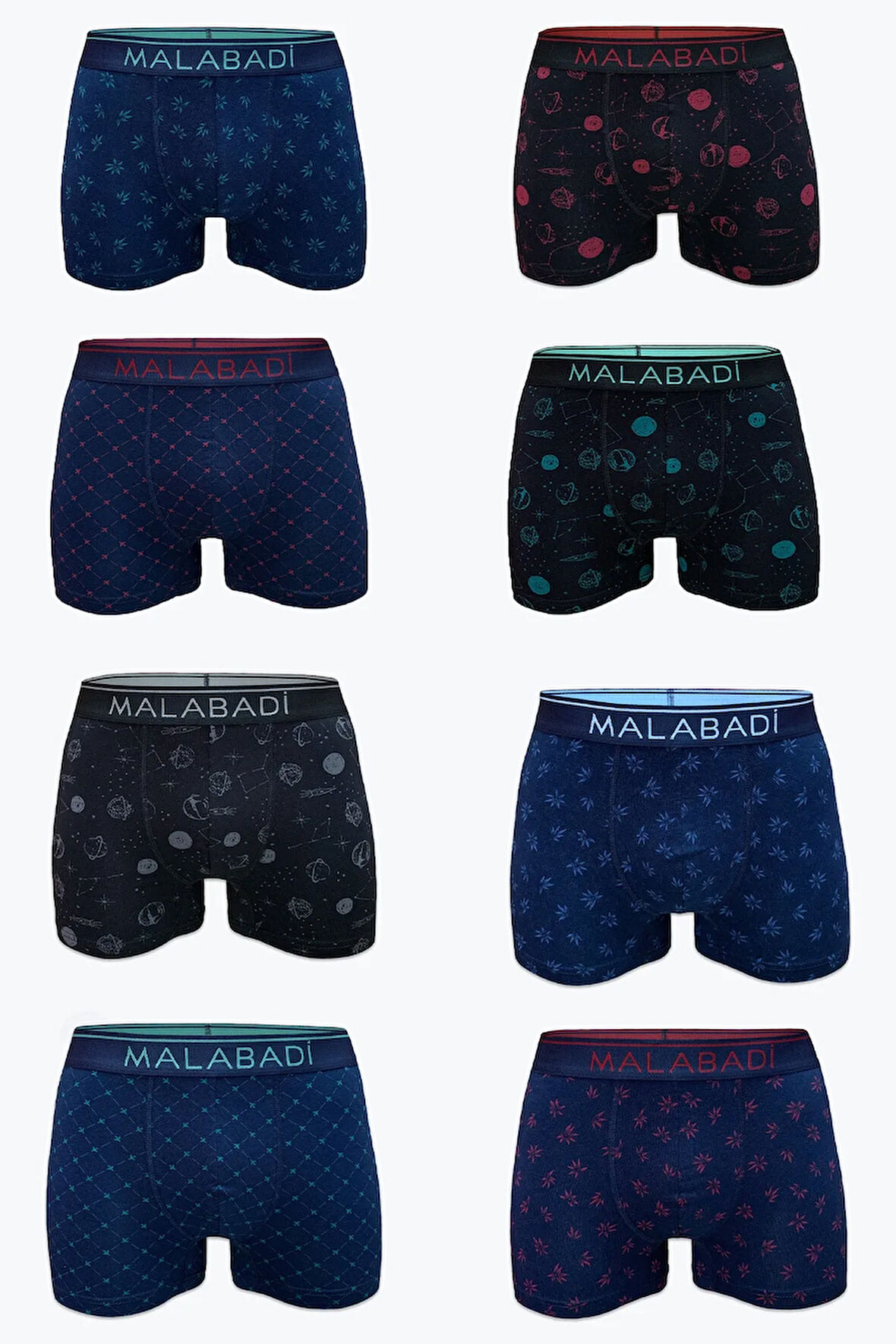 Desenli Modal Erkek Boxer 8 Adet 8m252