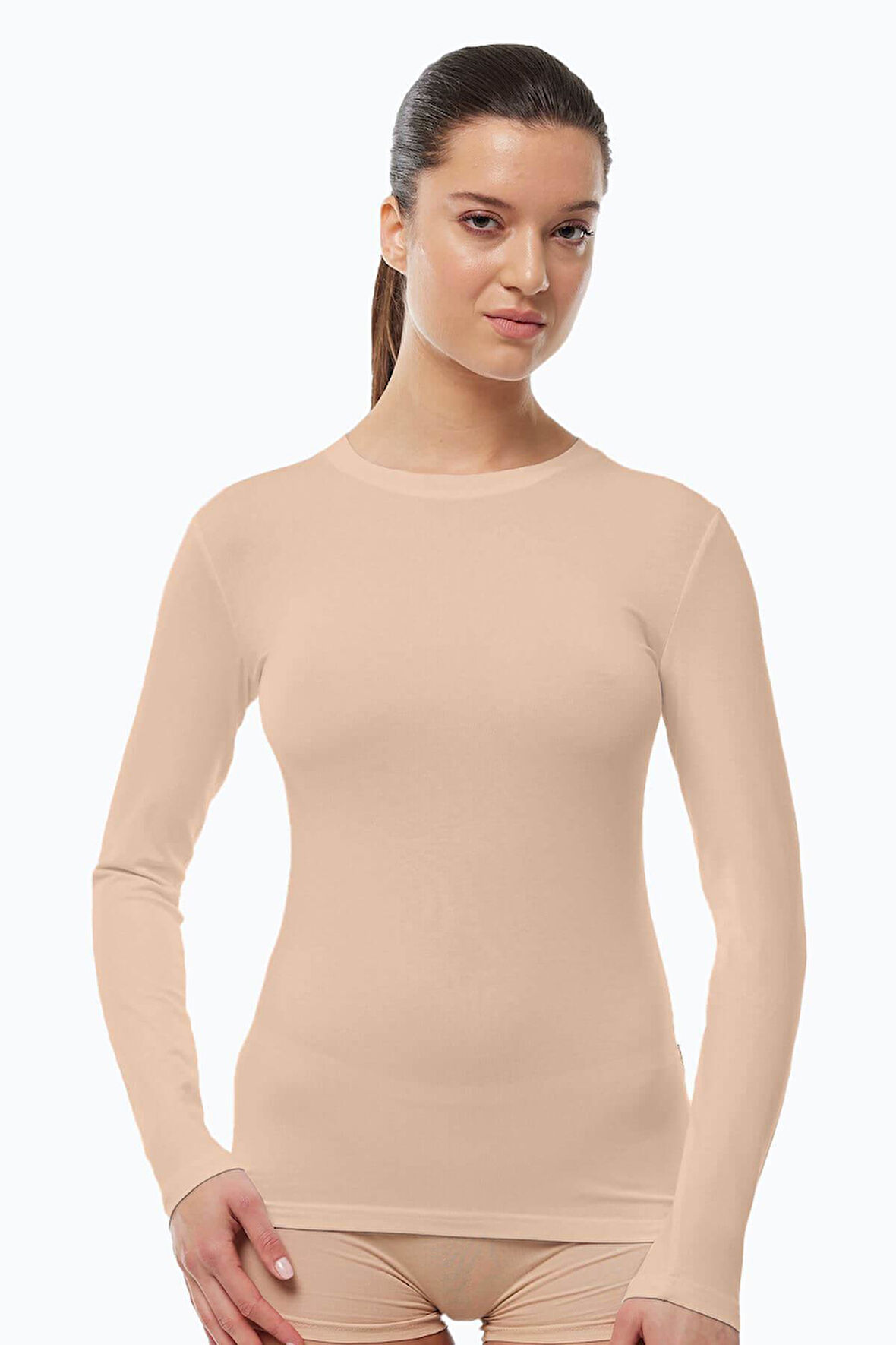 Malabadi 182 Kadın Modal USA ( Bisiklet ) Yaka Uzun Kol Body