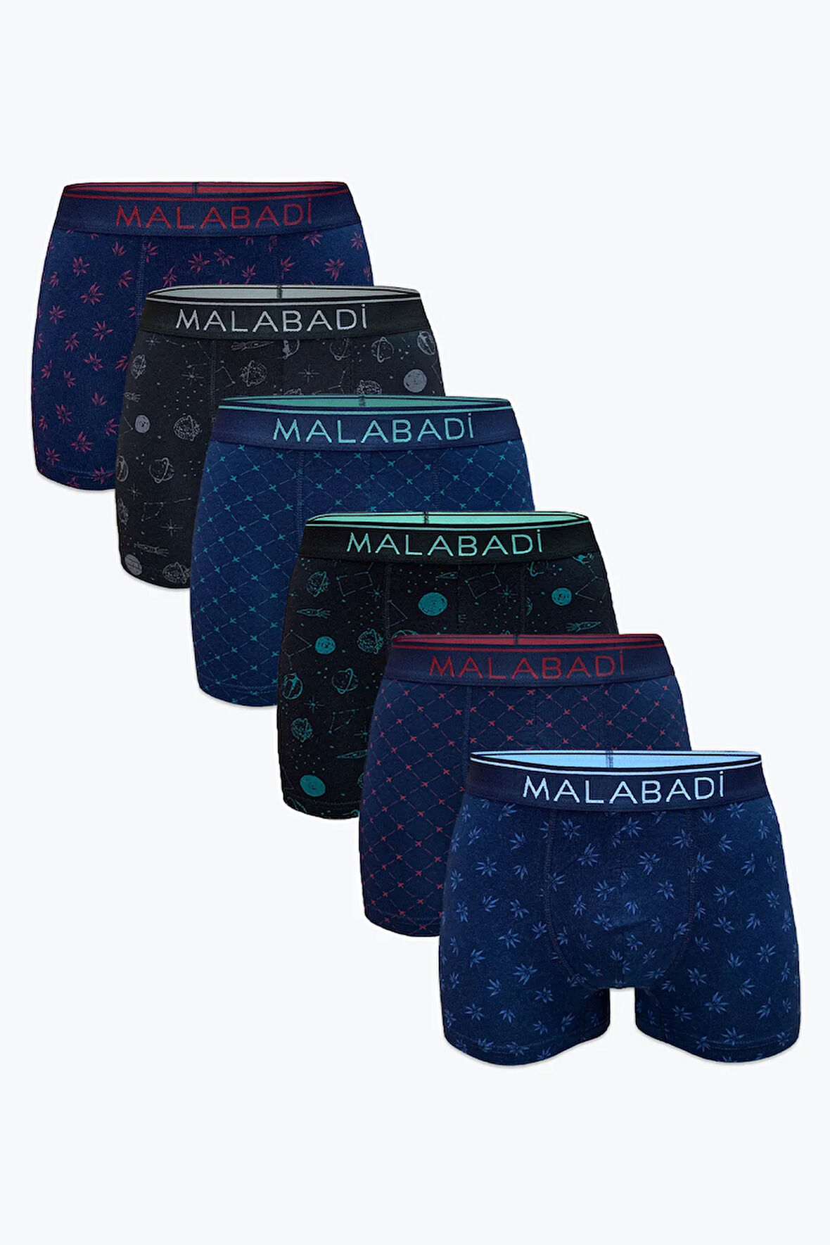 Desenli Modal Erkek Boxer 6 Adet 6m252