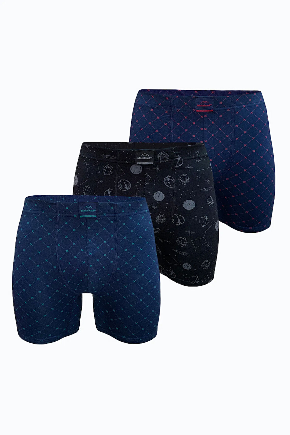 Erkek 3 lü Lacivert Premium Collection Modal Uzun Boxer 3M250