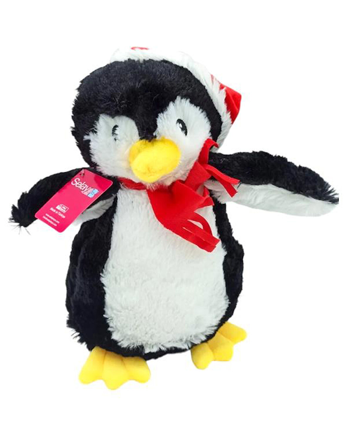 Selay Toys Kırmızı Şapkalı Pelüş Penguen 30cm 0392 