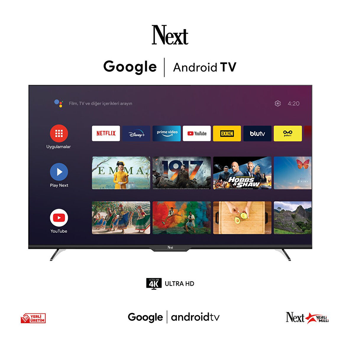 Next YE-55GFSG7 55" 139 Ekran Uydu Alıcılı 4K Ultra HD Smart LED TV