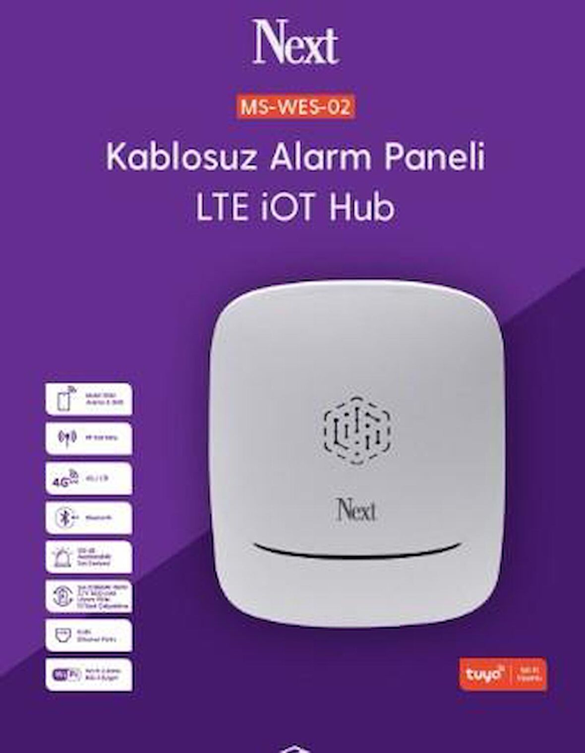 Next MS-WES-02 Kablosuz 4G/LTE Alarm Kiti Alarm Panel+Kapı Pencere Sensör+Hareket Sensörü+Uzaktan Kumanda