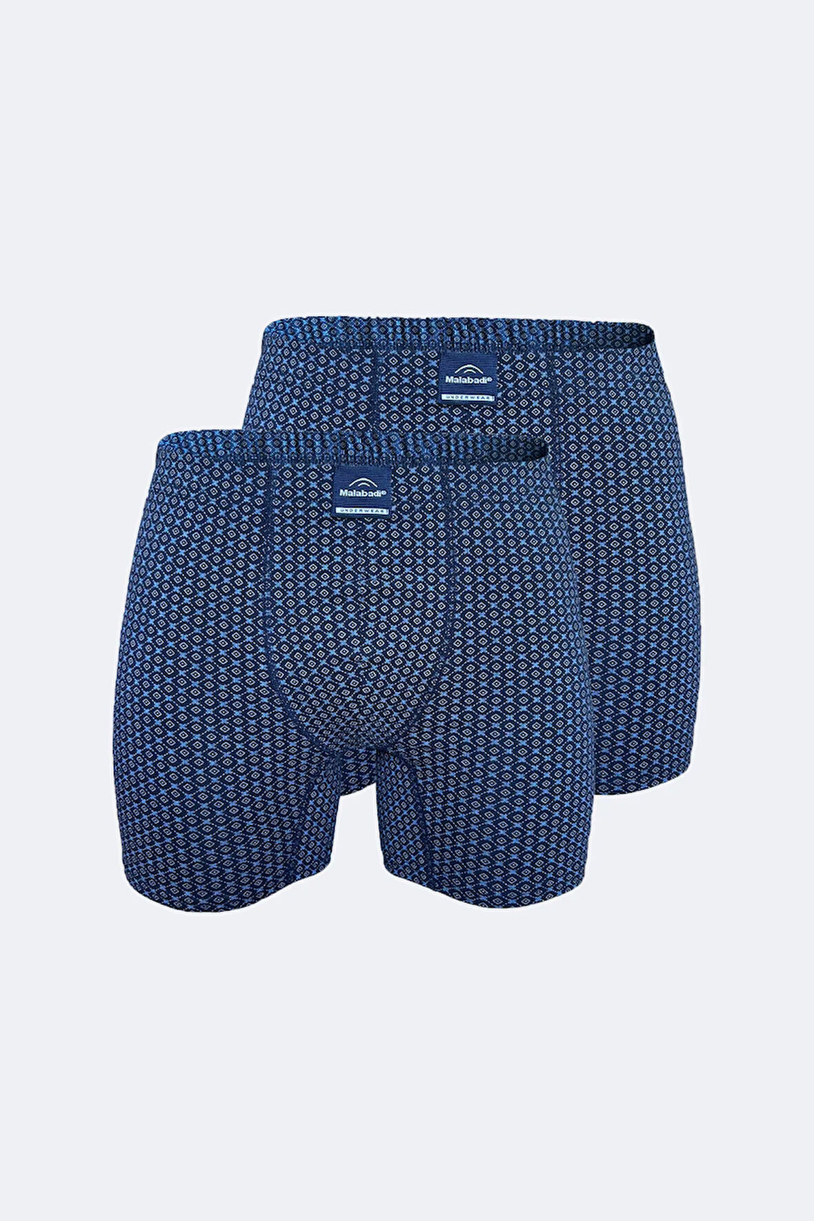 Erkek Desenli 2 li Pamuk Elastan Uzun Boxer 073