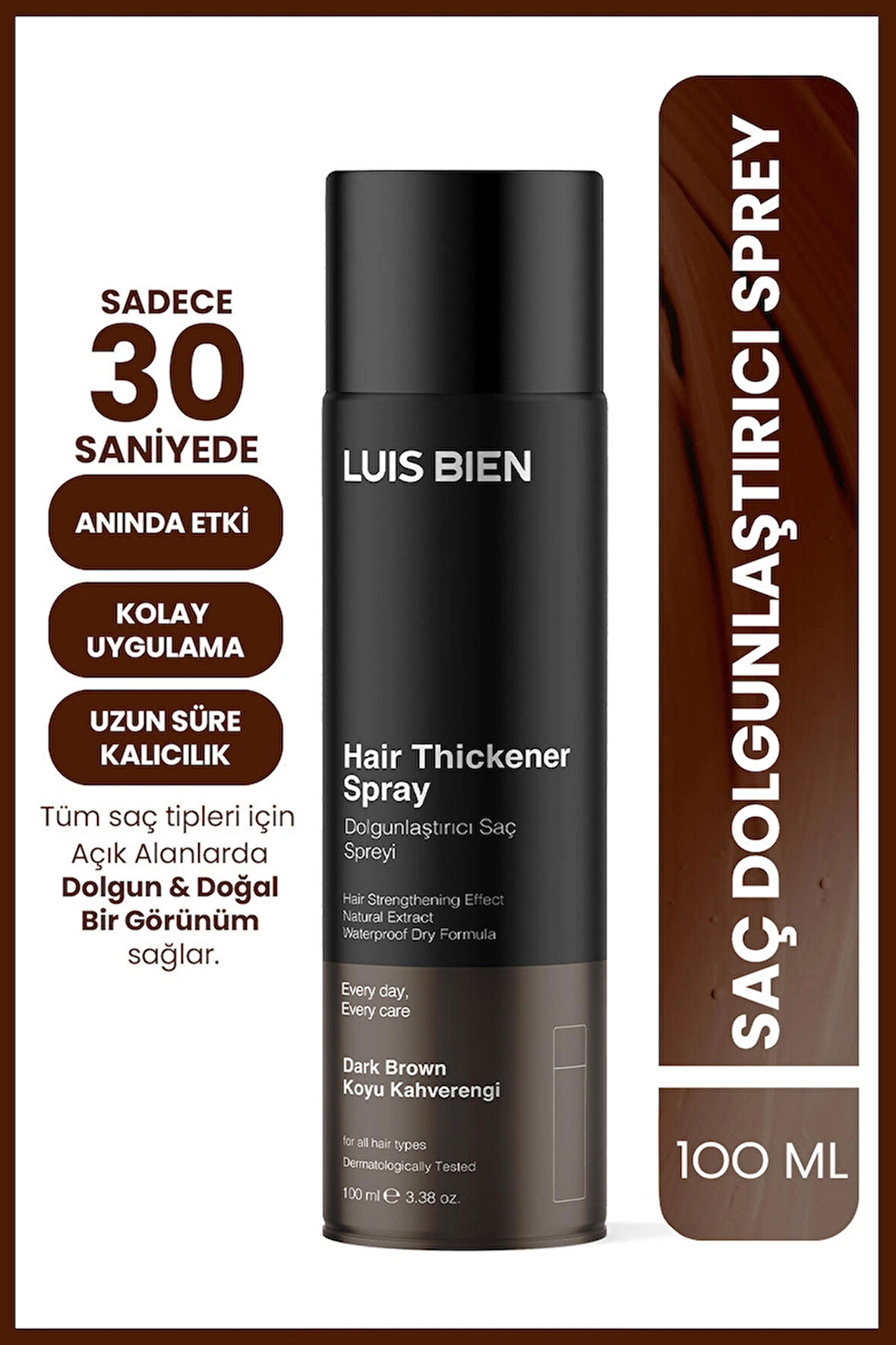 Saç Dolgunlaştırıcı Sprey - Koyu Kahverengi