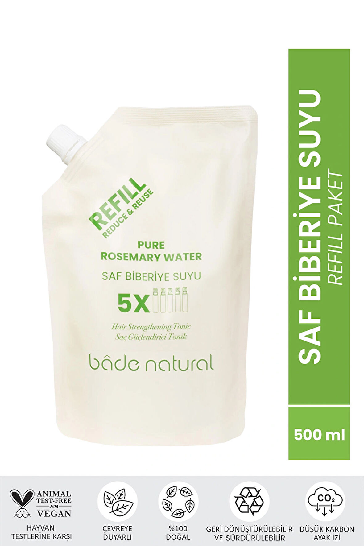 Biberiye Suyu Güçlendirici Saç Toniği Refill Paket 500 ml