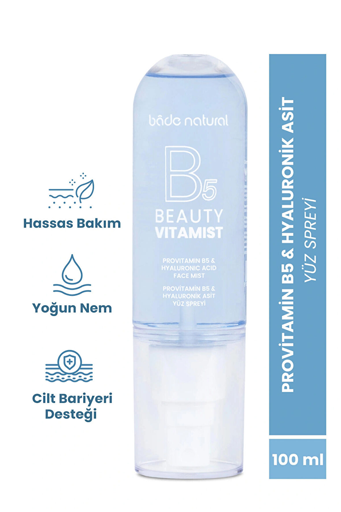 Bade Natural Vitamist Provitamin B5 & Hyaluronik Asit Yüz Spreyi 100 ml