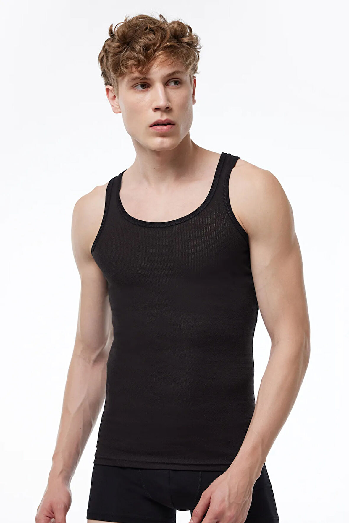 Erkek Beyaz %100 Pamuk Yazlık Fileli Atlet 1M081