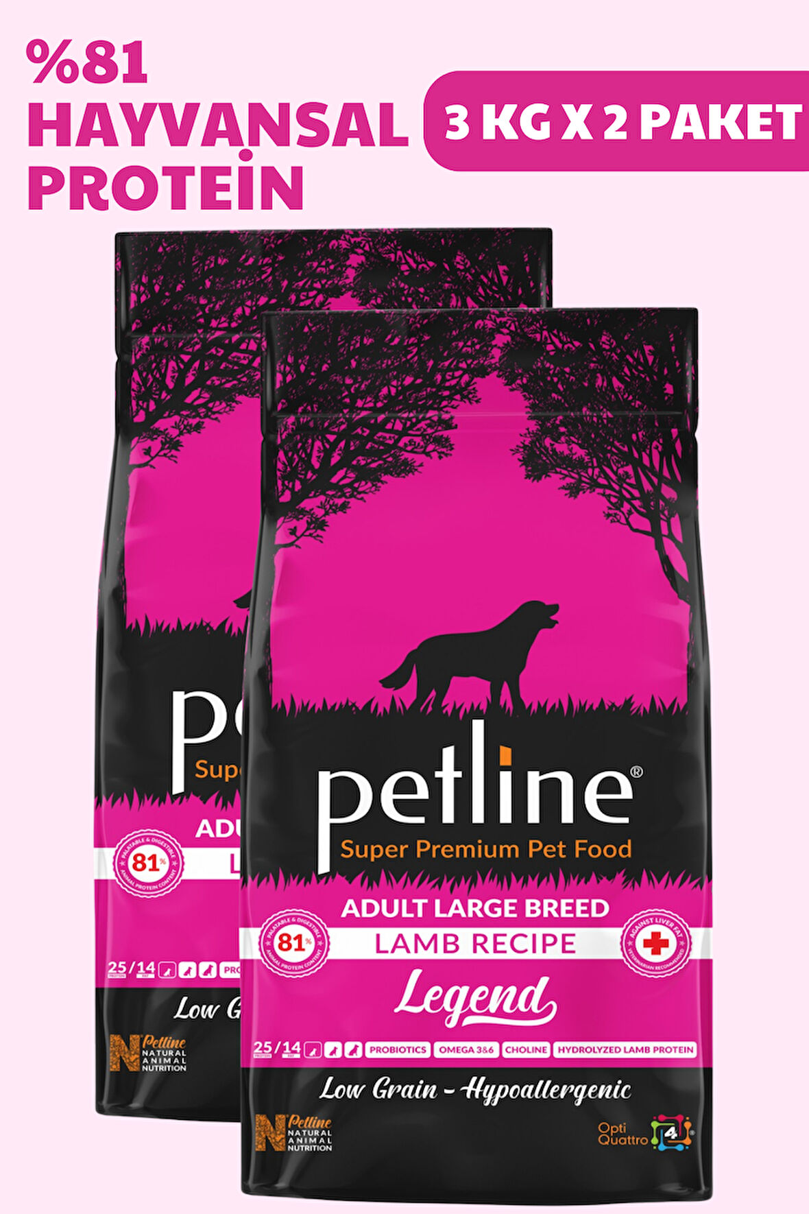 Petline Legend Kuzu Etli Yetişkin Kuru Köpek Maması 6Kg (2x3Kg) 