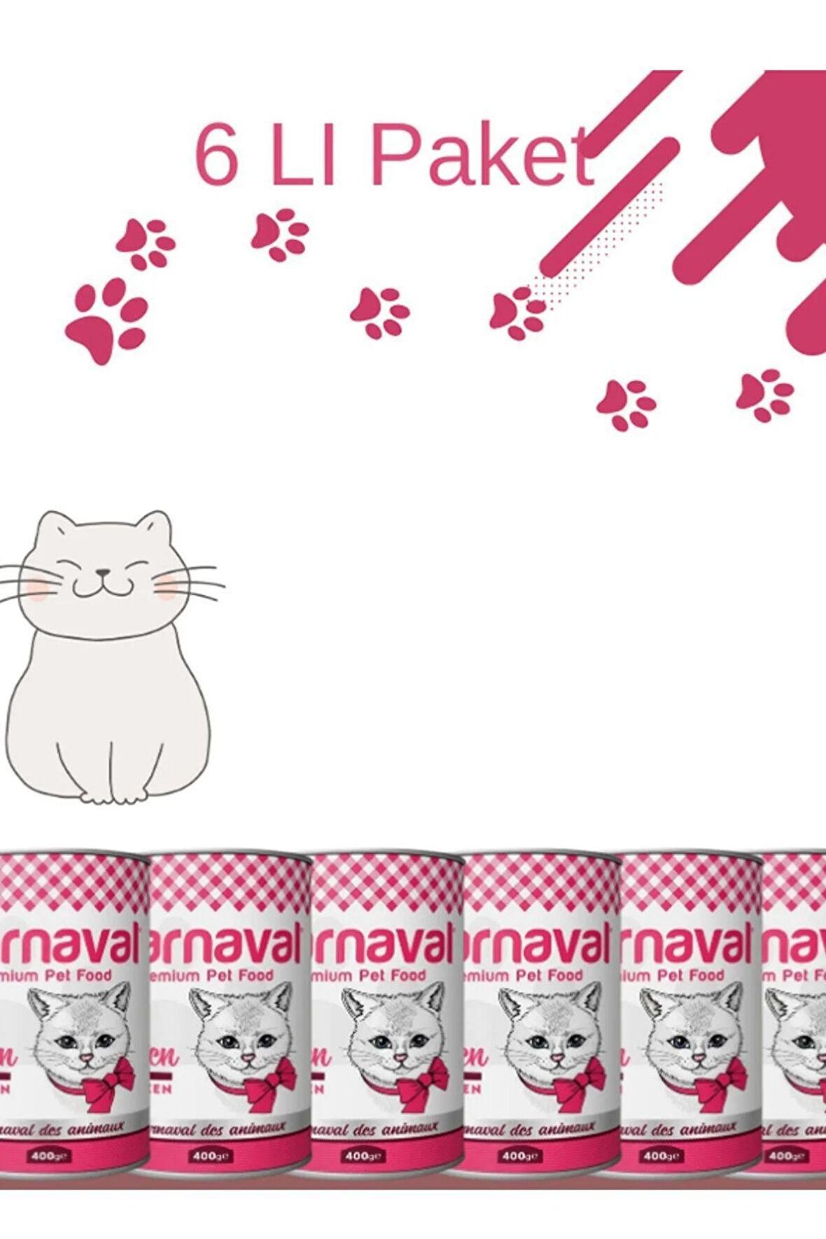 Carnaval Premium Yavru Kedi Konservesi Tavuklu 400 Gr 6'lı