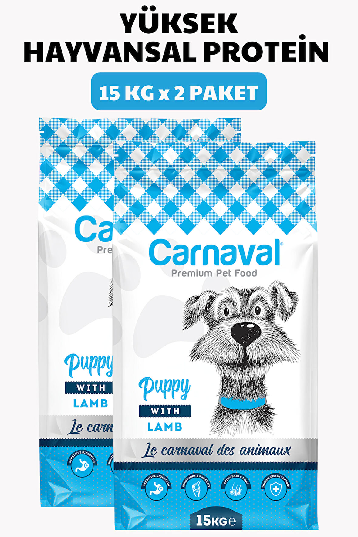 Carnaval Puppy Kuzu Etli Yavru Köpek Maması 30Kg (2x15Kg) 