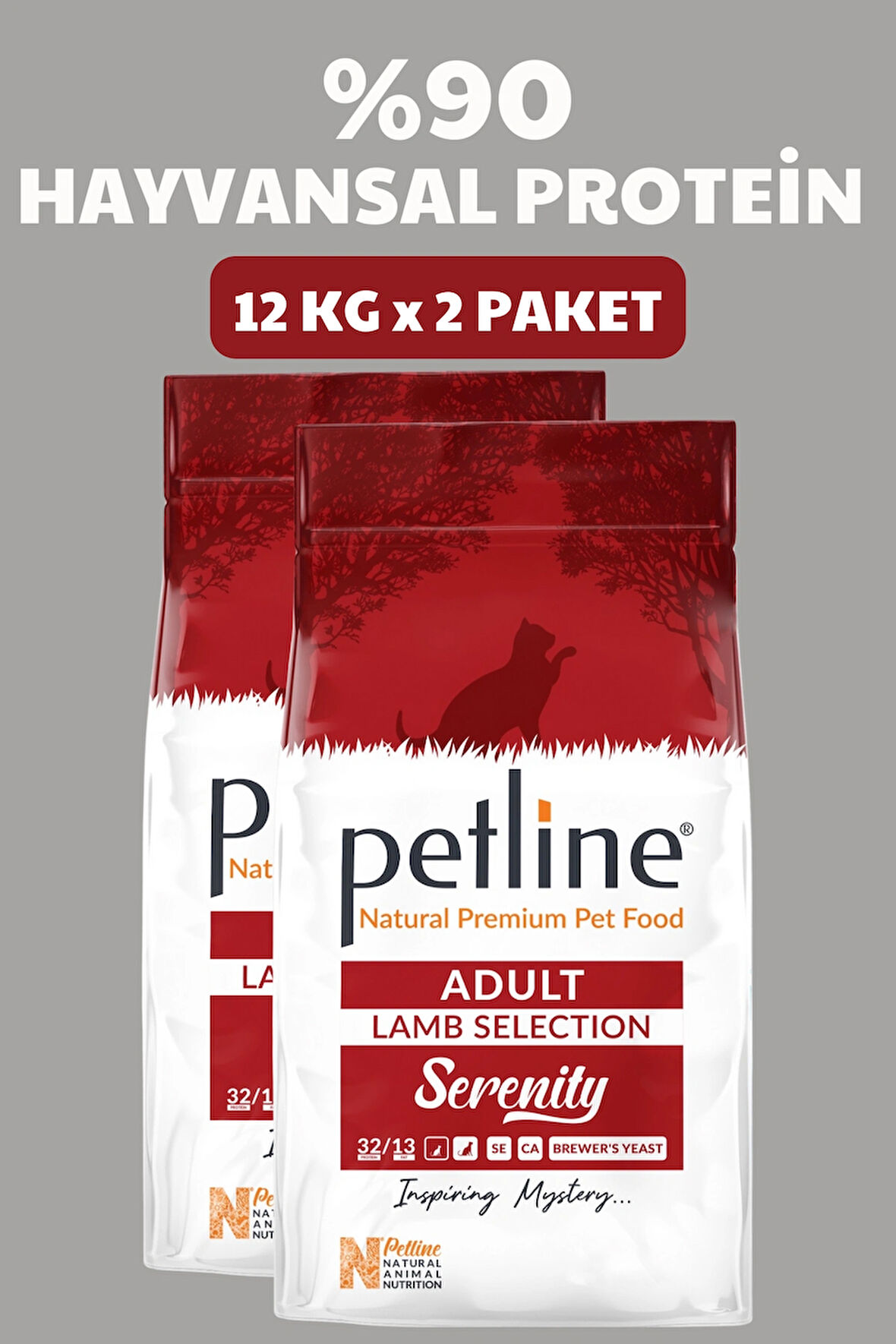 Petline Serenity Kuzu Etli Yetişkin Kedi Maması 24Kg (2x12Kg) 