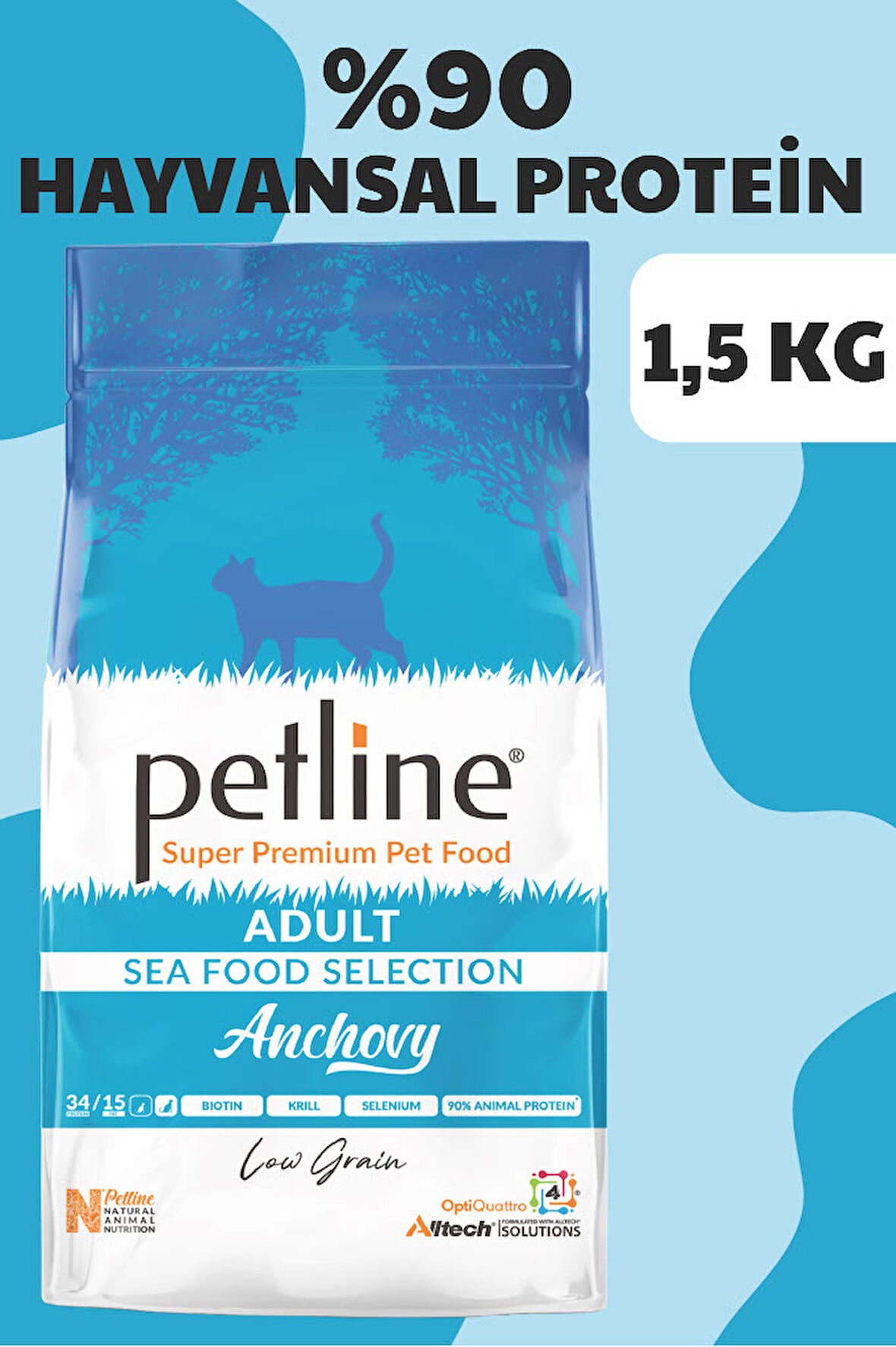 Petline Anchovy Hamsili Balıklı Yetişkin Kedi Maması 1.5Kg