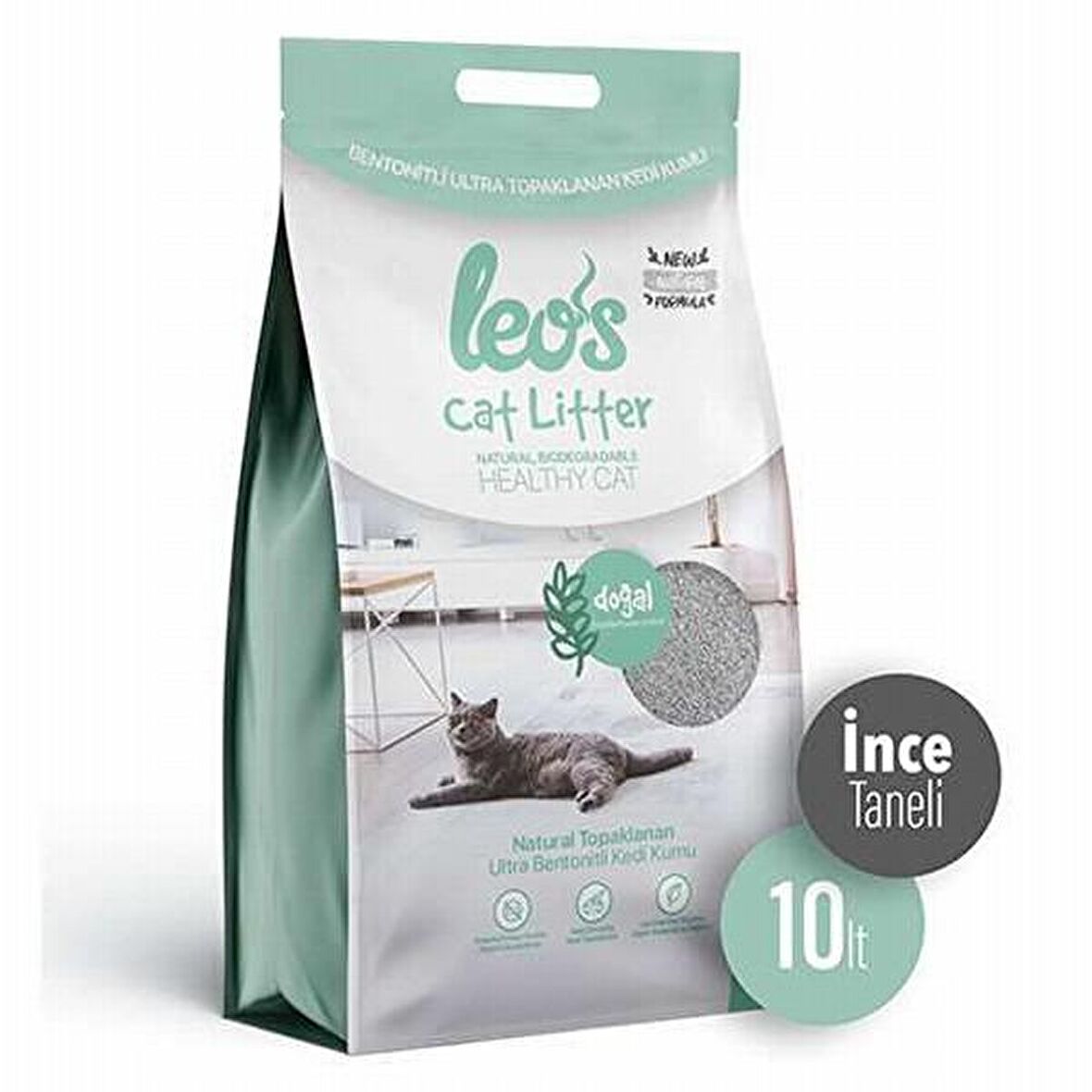 Leos Cat Litter Doğal Bentonit Kedi Kumu İnce 10 Lt 