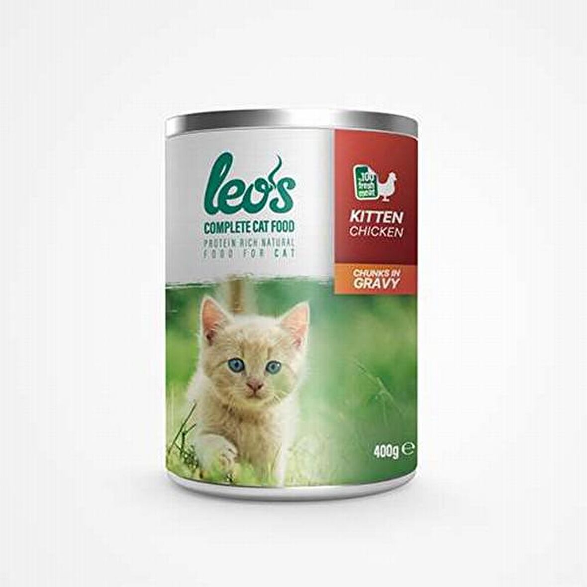 Leos Tavuk Parça Etli Soslu Yavru Kedi Konservesi 400 Gr 