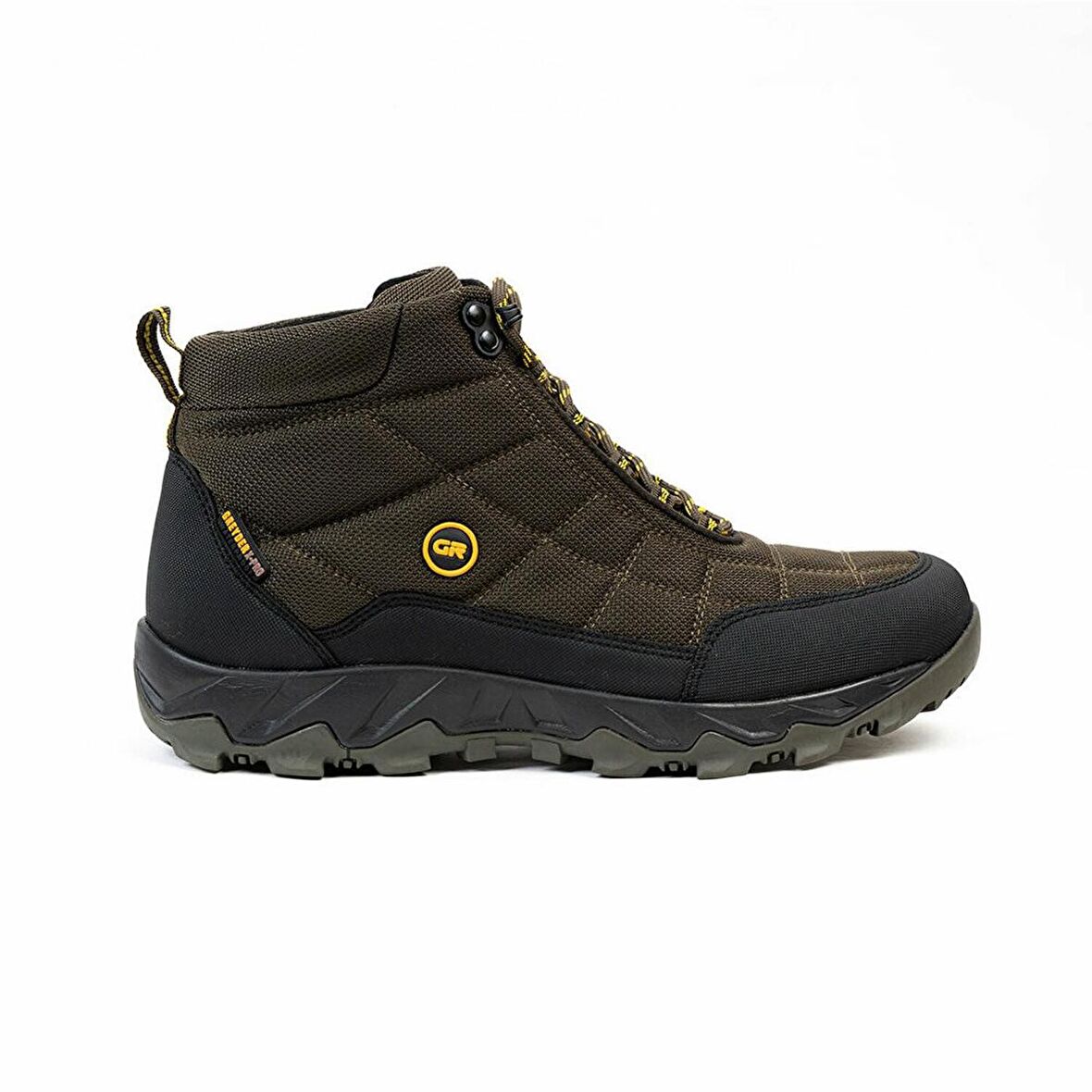 Greyder Yuvarlak Burun Orta Topuk Bağcıklı Su Geçirmez Outdoor Haki Kar Botu Tekstil
