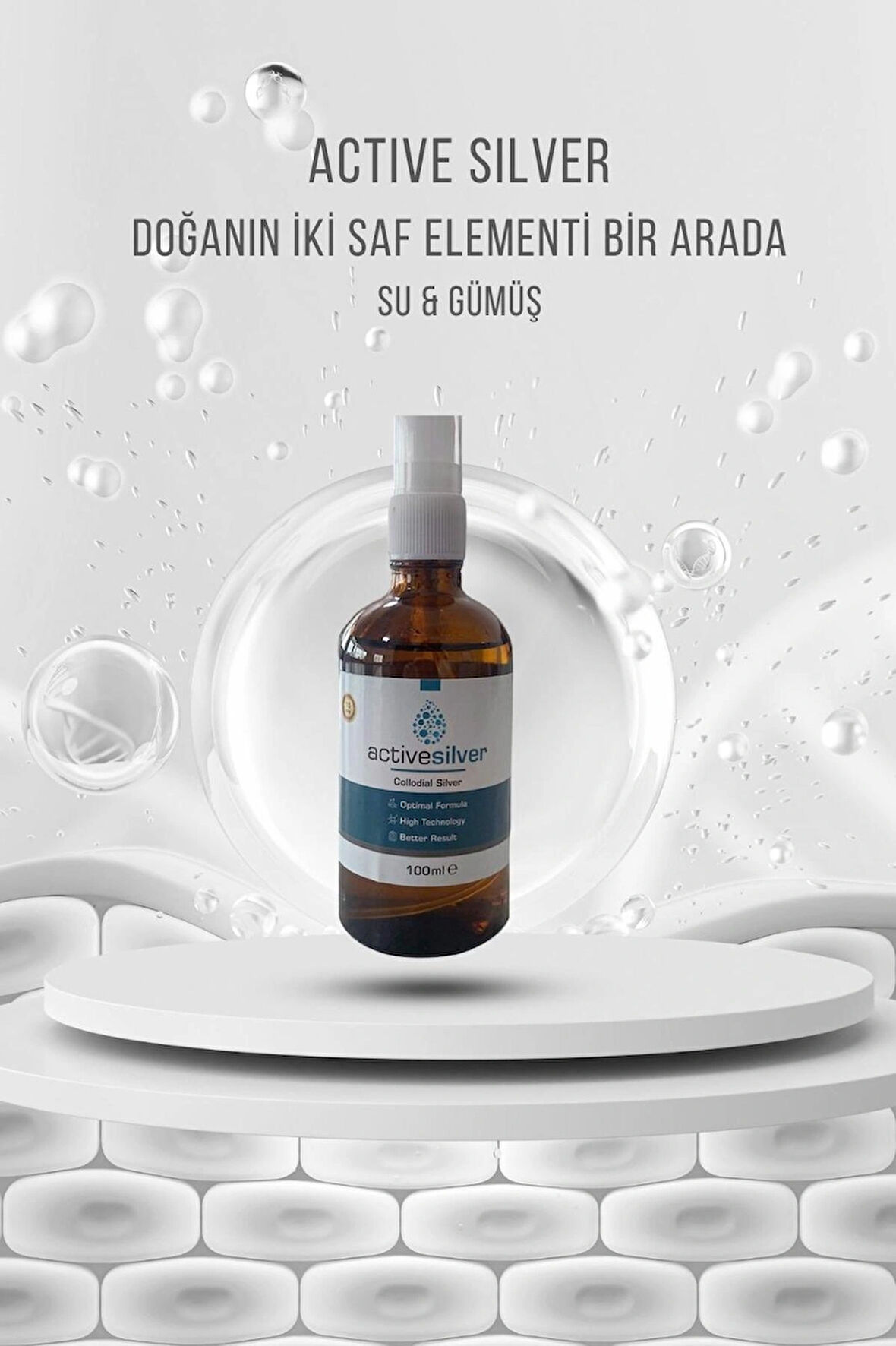 ACTİVE SİLVER Kolloidal Gümüş Suyu 100ml Sprey