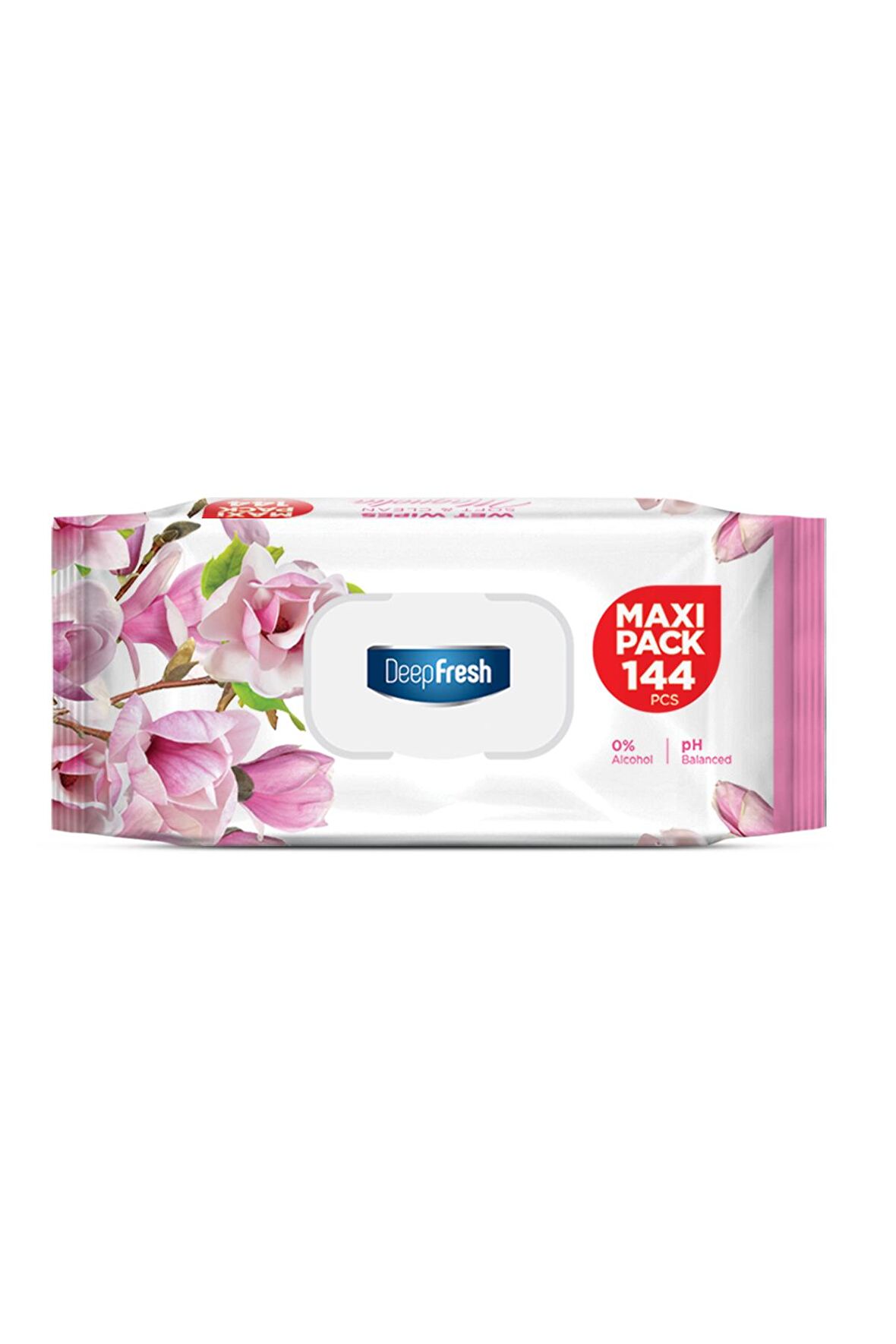 Deep Fresh Maxi Pack Manolya Alkolsüz 144 Yaprak 1 Paket Islak Mendil