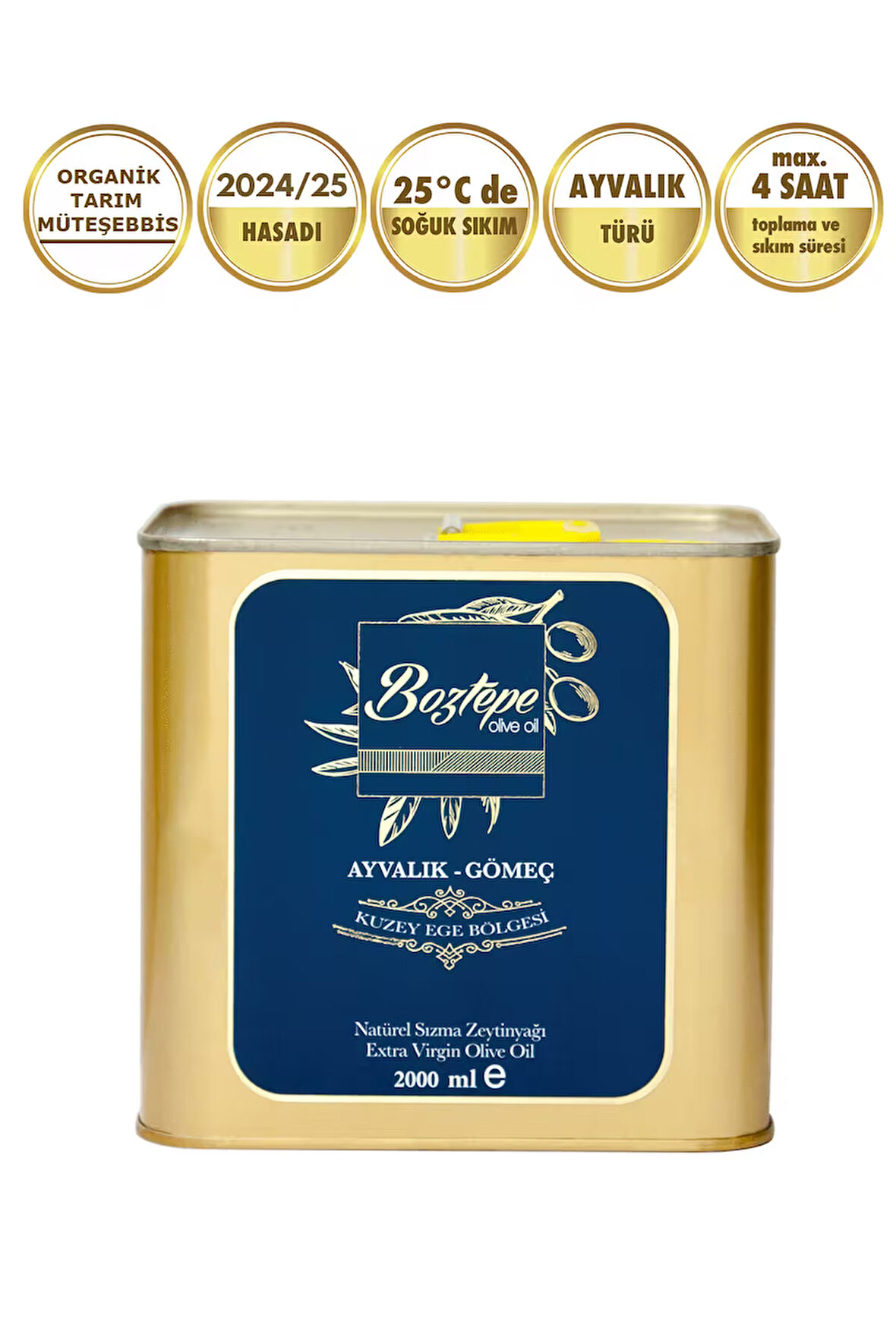 2024/25 2 Lt Natürel Sızma Zeytinyağı Soğuk Sıkım Filtresiz