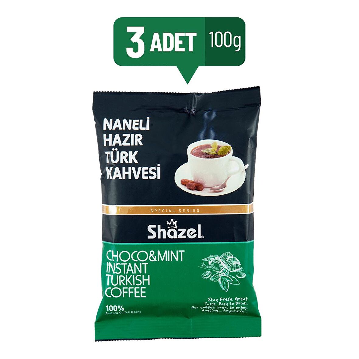 Shazel Special Naneli Hazır Türk Kahvesi 100g x 3 adet