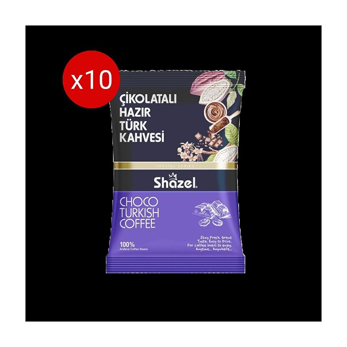 Shazel Çikolatalı Öğütülmüş Türk Kahvesi 10x100 gr 