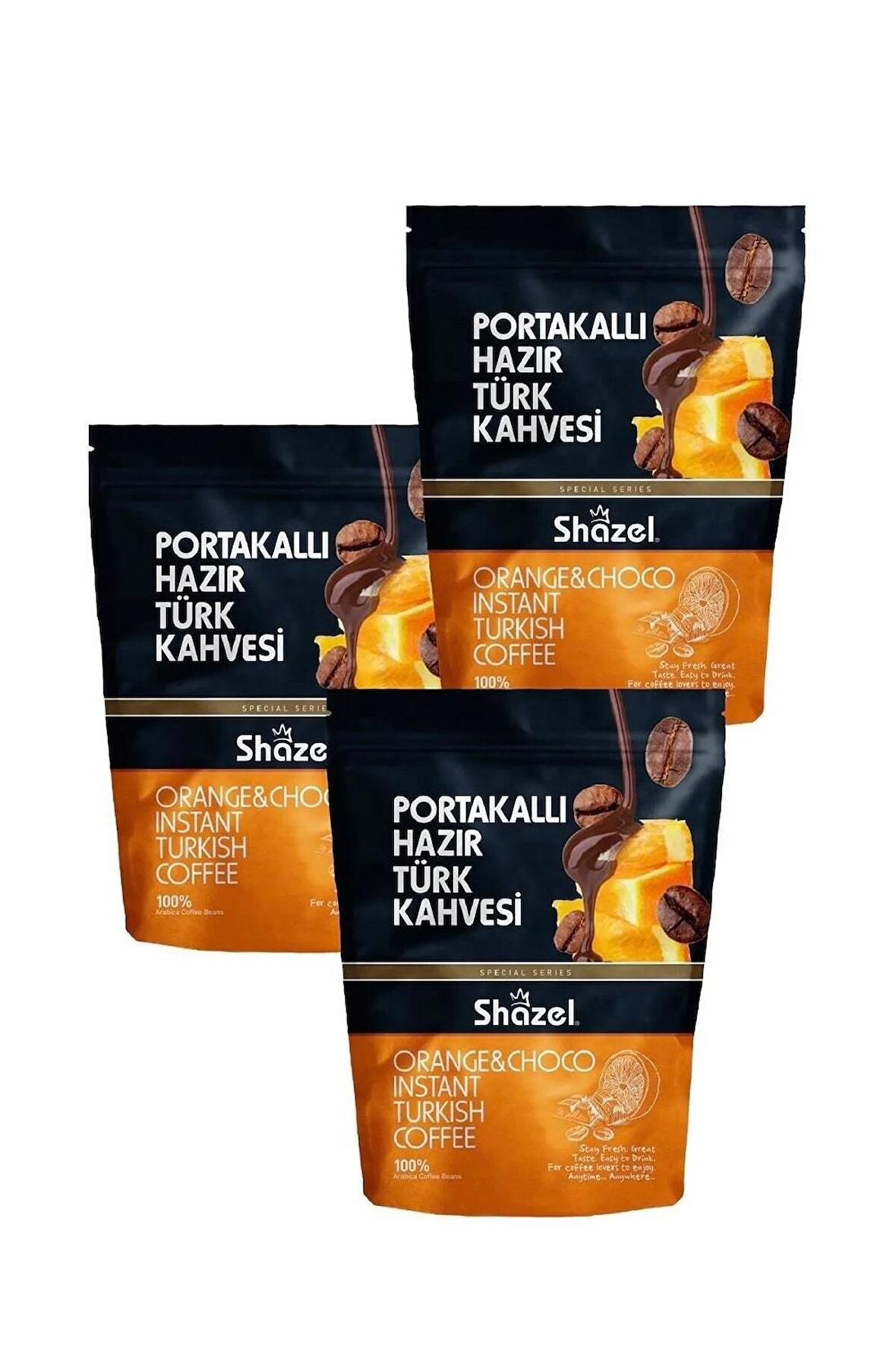 Shazel Portakallı Hazır Türk Kahvesi 200 gr. x 3 Adet