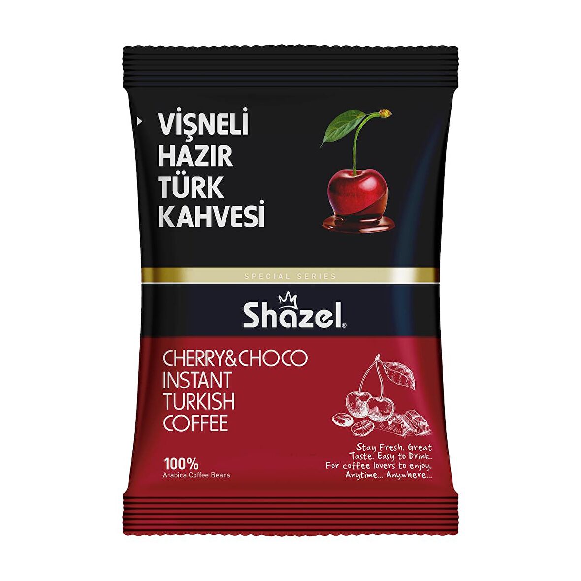 SHAZEL Vişneli Hazır Türk Kahvesi 100G x 4 Adet