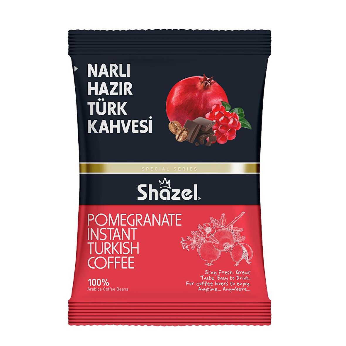 SHAZEL Narlı Hazır Türk Kahvesi 100G x 4 Adet (Aromalı)