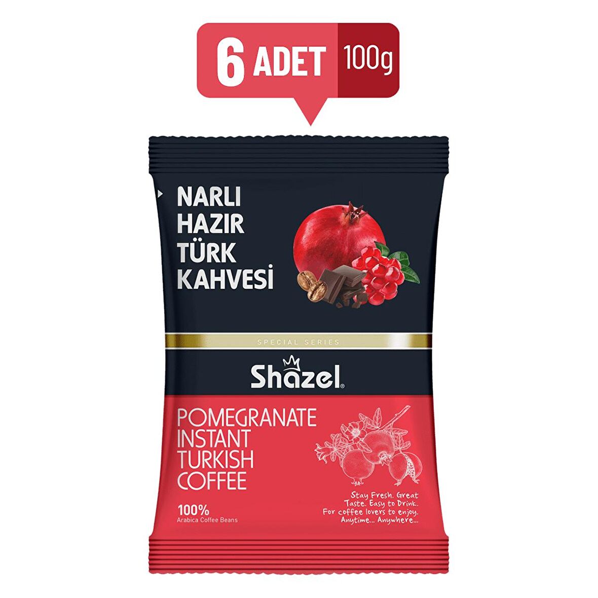 Shazel Special Narlı Hazır Türk Kahvesi 100g x 6 adet