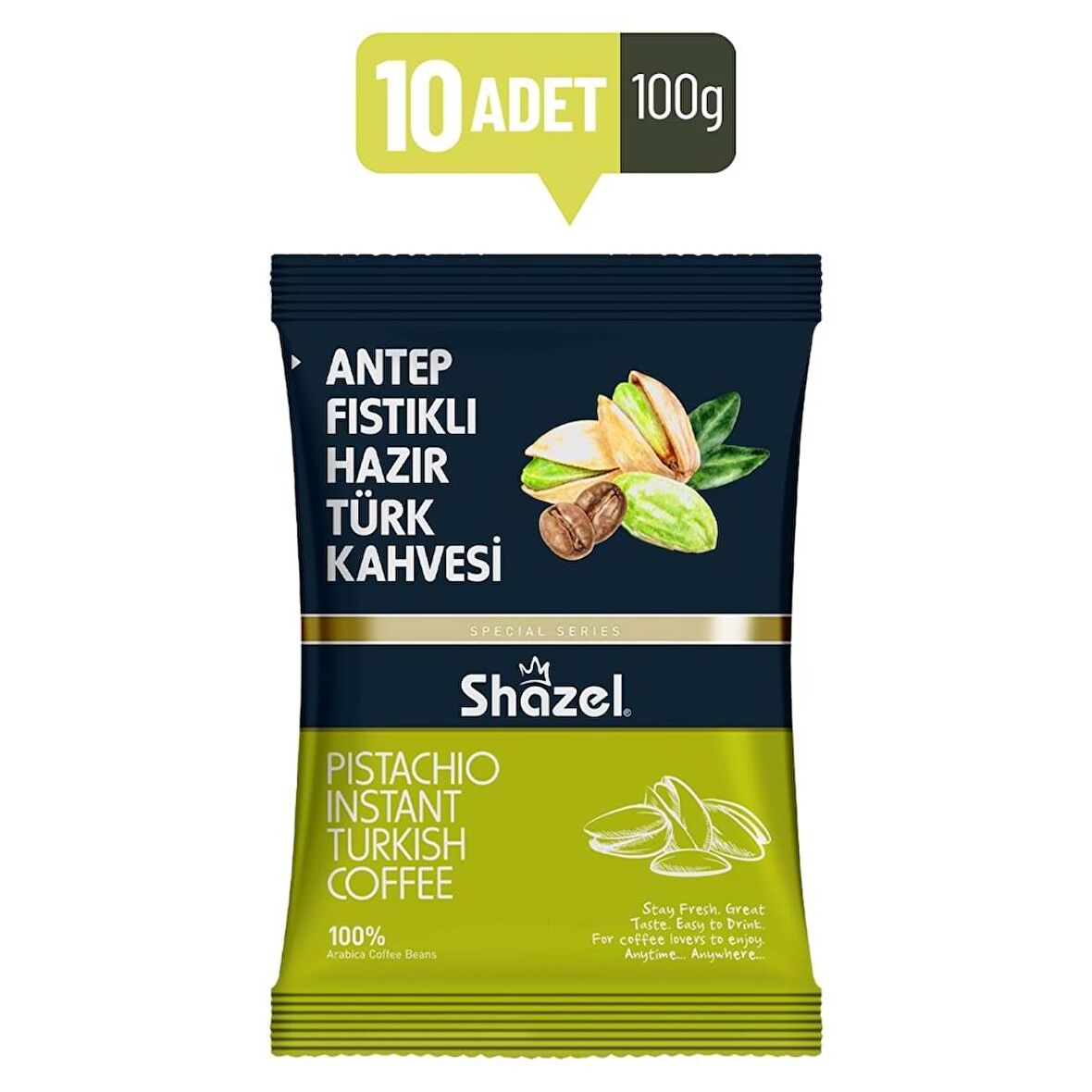 Shazel 100 gr 10'lu Fıstıklı Türk Kahvesi