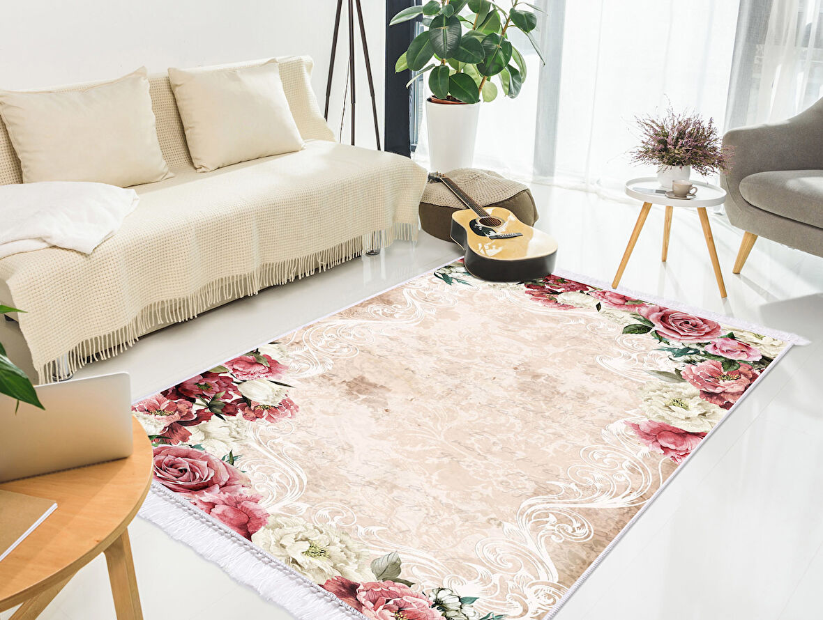 Dekoreko İpek Halı Dijital Saçaklı 1814 Desen 1