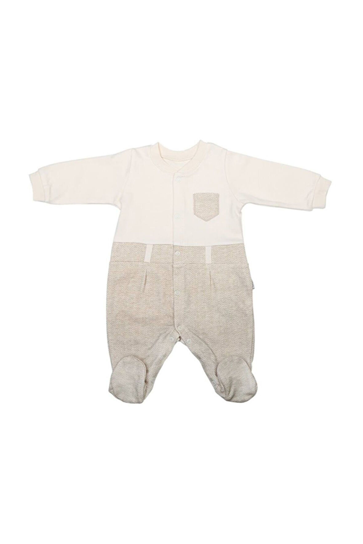 Organik Jaunty Patikli Bebek Tulumu