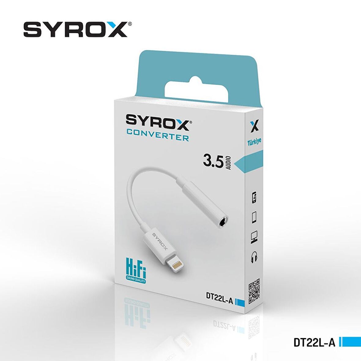 Syrox DT22L-A Lightning Kulaklık Dönüştürücü 3.5mm Jack