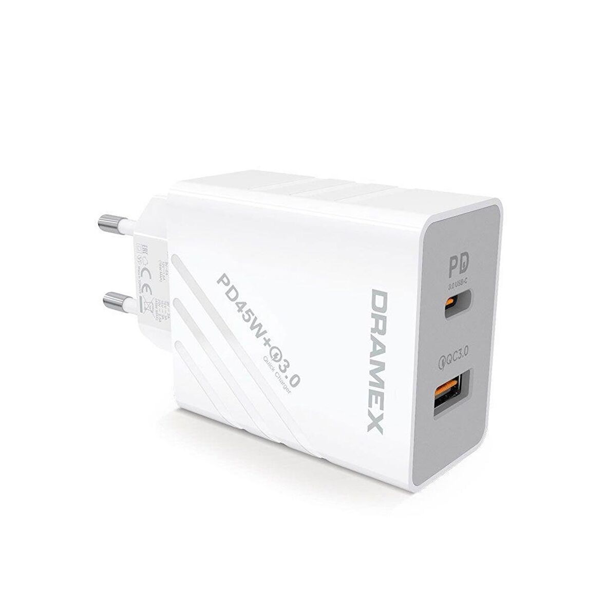 Dramex Dpq45b USB 45 Watt Hızlı Şarj Aleti Beyaz
