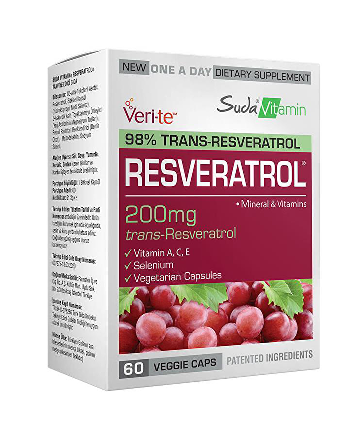 Suda Resveratrol 200 Mg 60 Kapsül