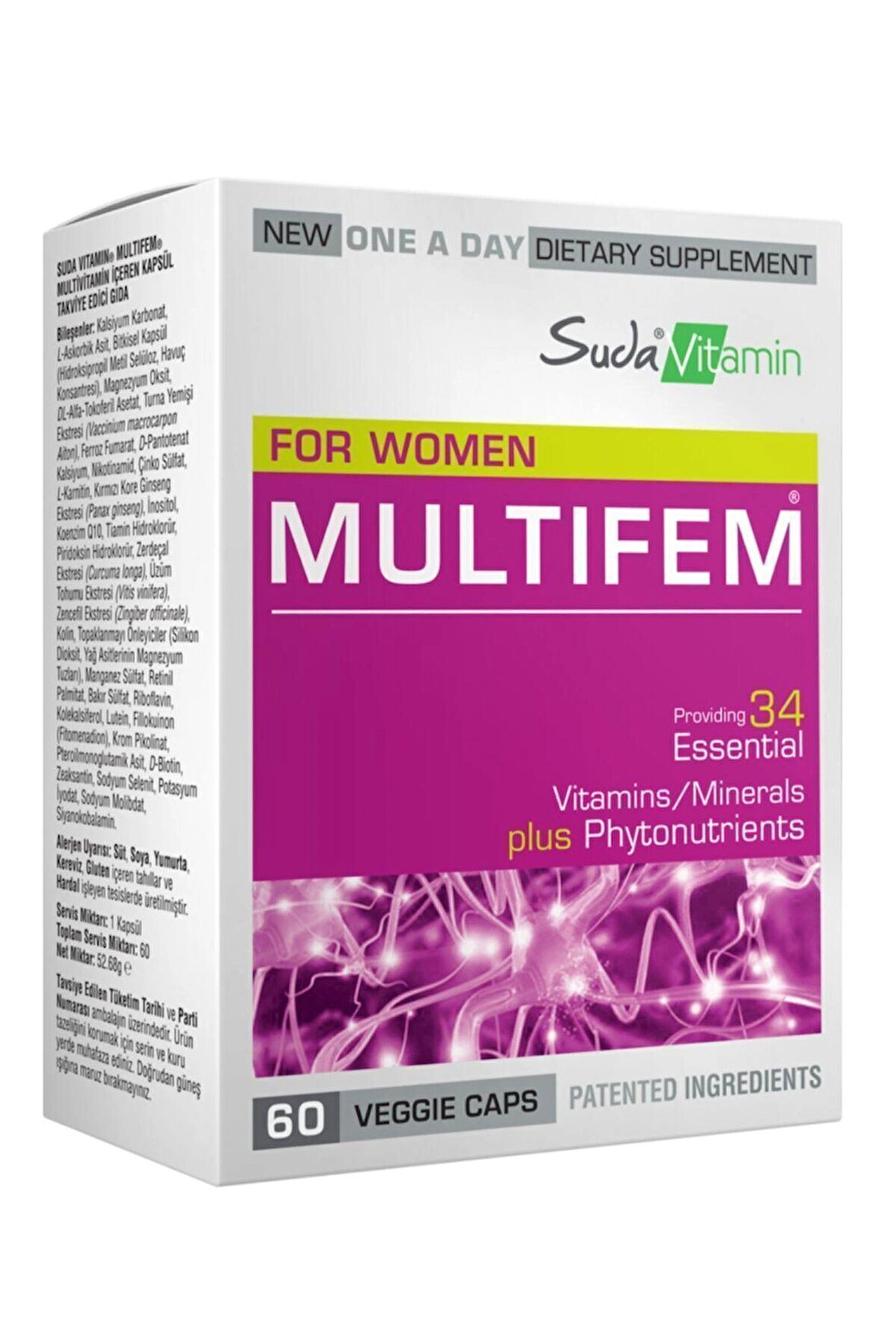 Suda Vitamin Multifem Women Multivitamin 60 Bitkisel Kapsül