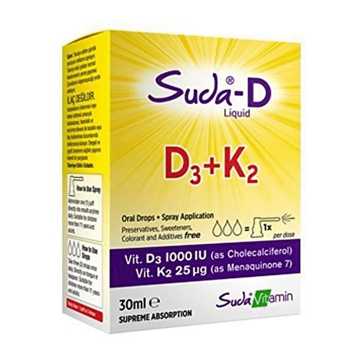 Suda-D Vitamin D3+k2 30 Ml