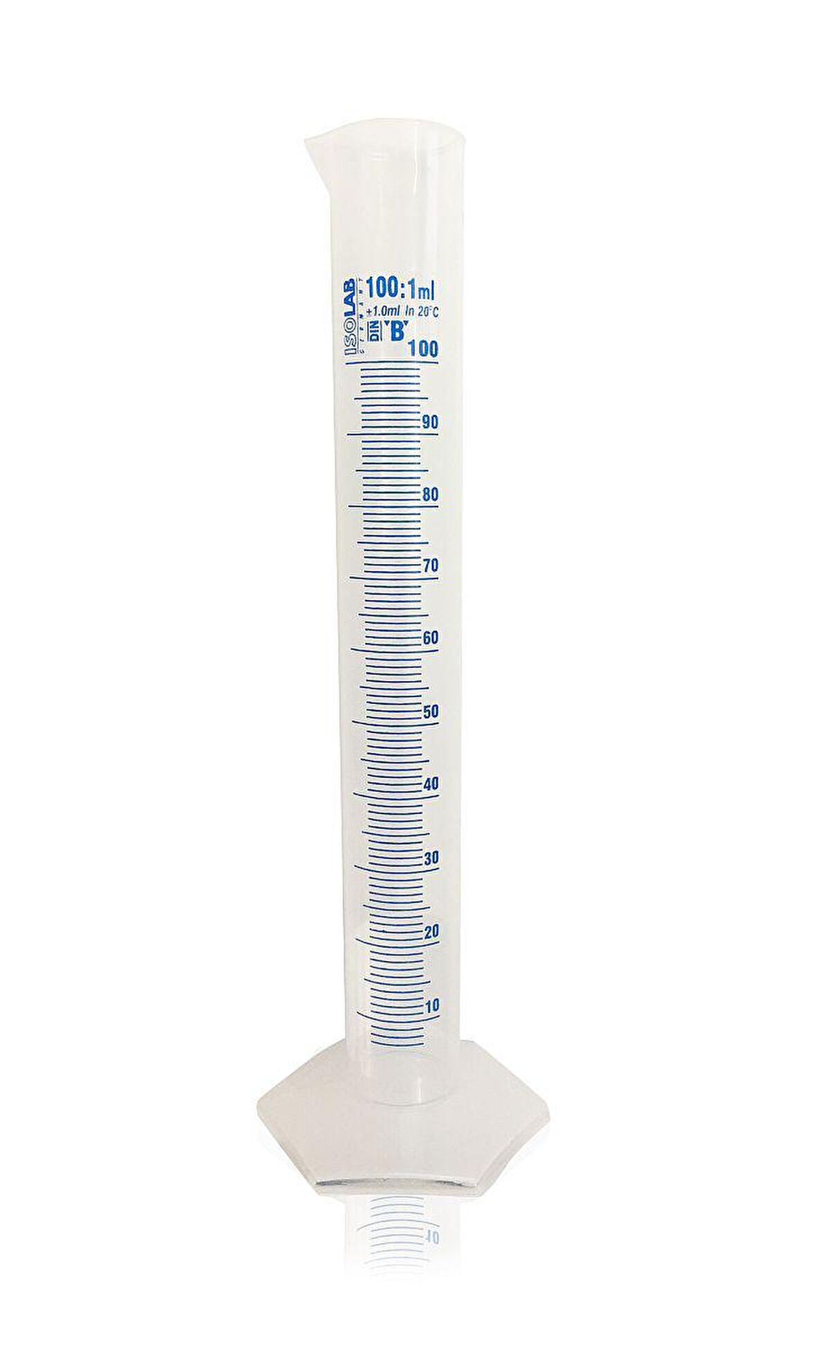 ISOLAB 100ml Plastik Mezür Mavi Skala
