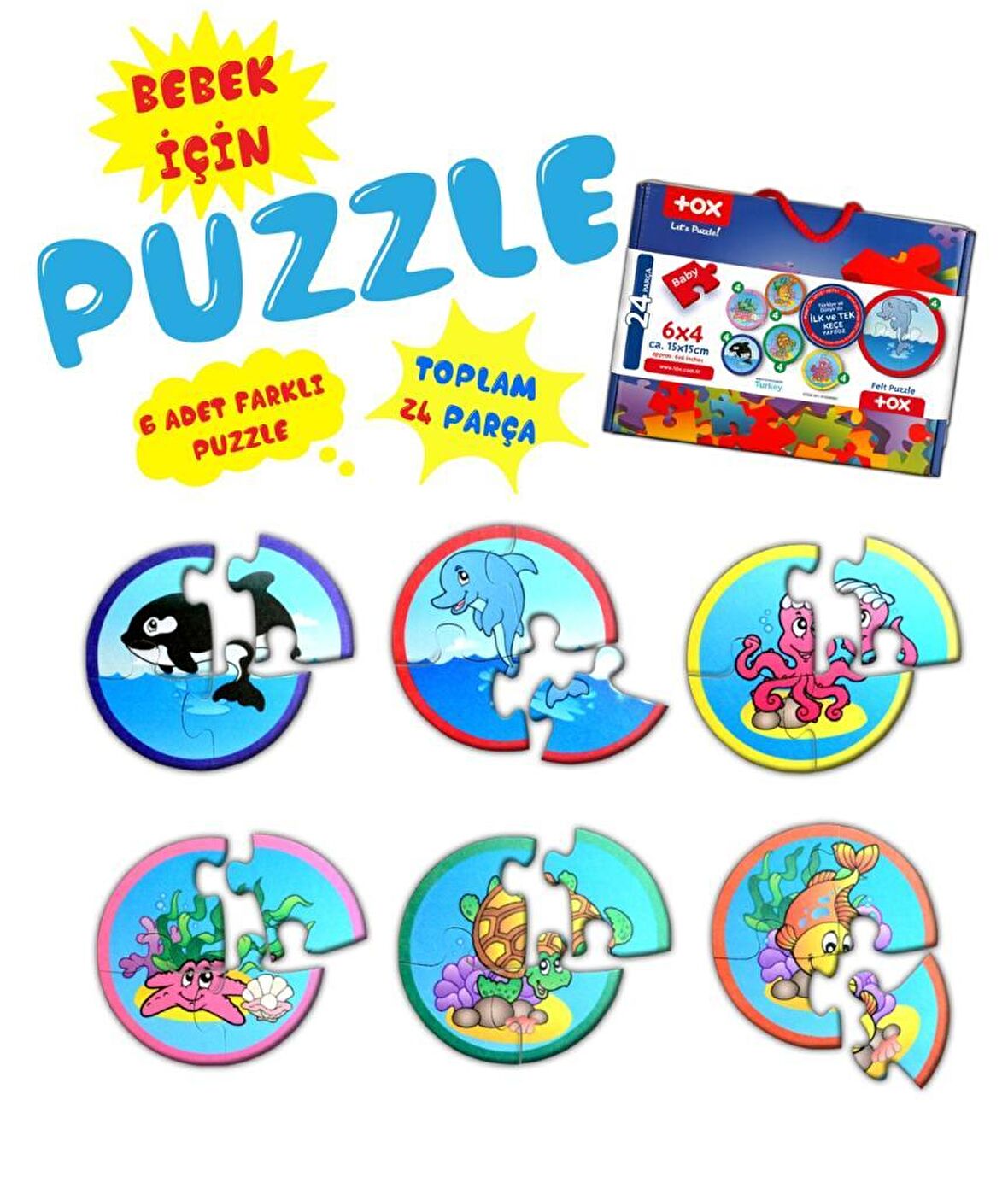 Tox Su Canlıları 2+ Keçe Yapboz - Puzzle T01