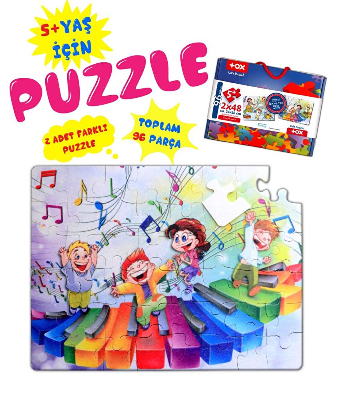 Tox Müzik 5+ Keçe Yapboz - 5 Yaş Puzzle T16