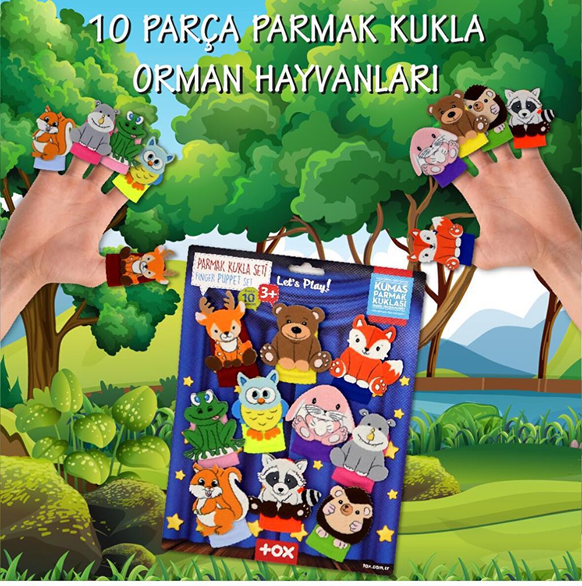 Tox Orman Hayvanları 10 Parça Parmak Kukla Set T218