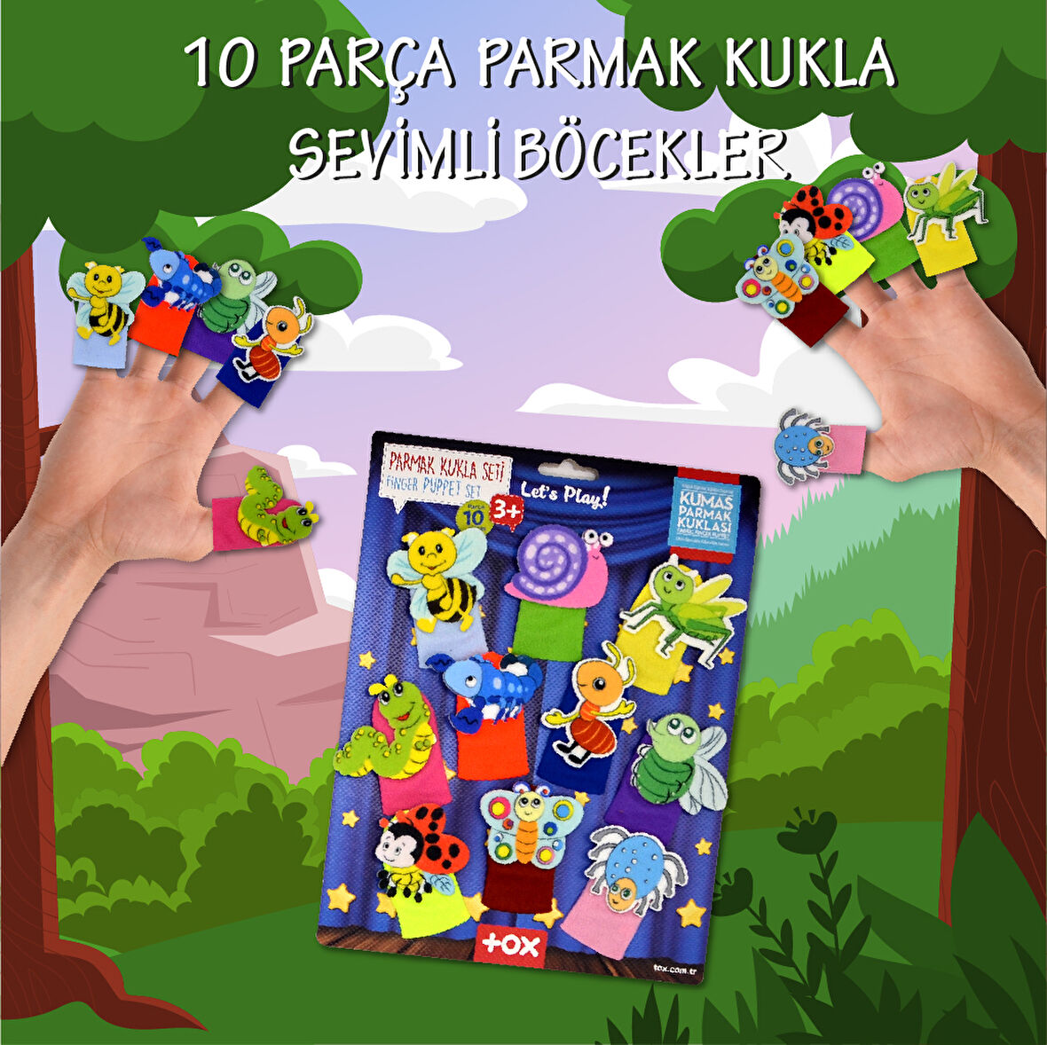 Tox Sevimli Böcekler 10 Parça Parmak Kukla Set T219