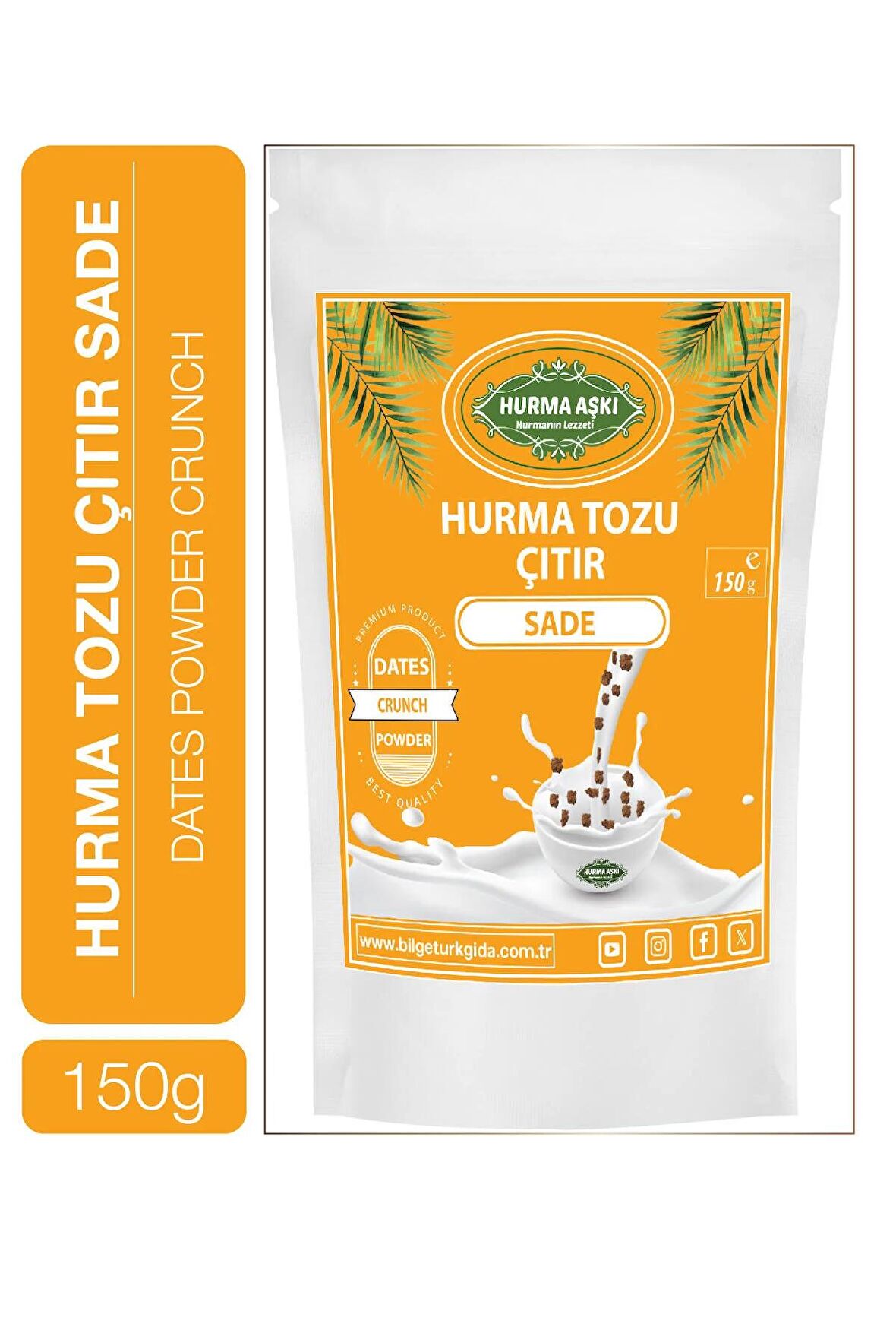 Hurma Aşkı Hurma Tozu Çıtır Sade 150 gr