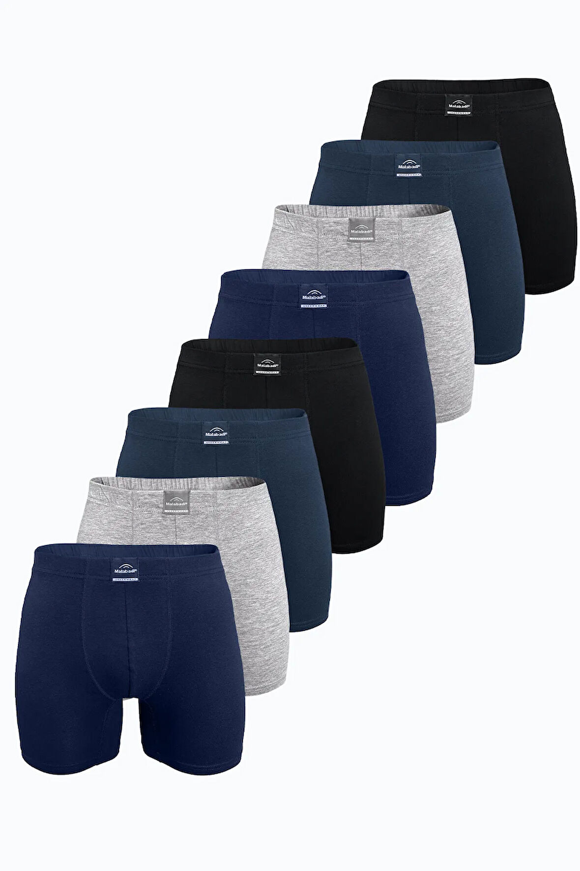 Erkek Düz Karışık Renk 8 li Premium Collection Modal Uzun Boxer 8M250